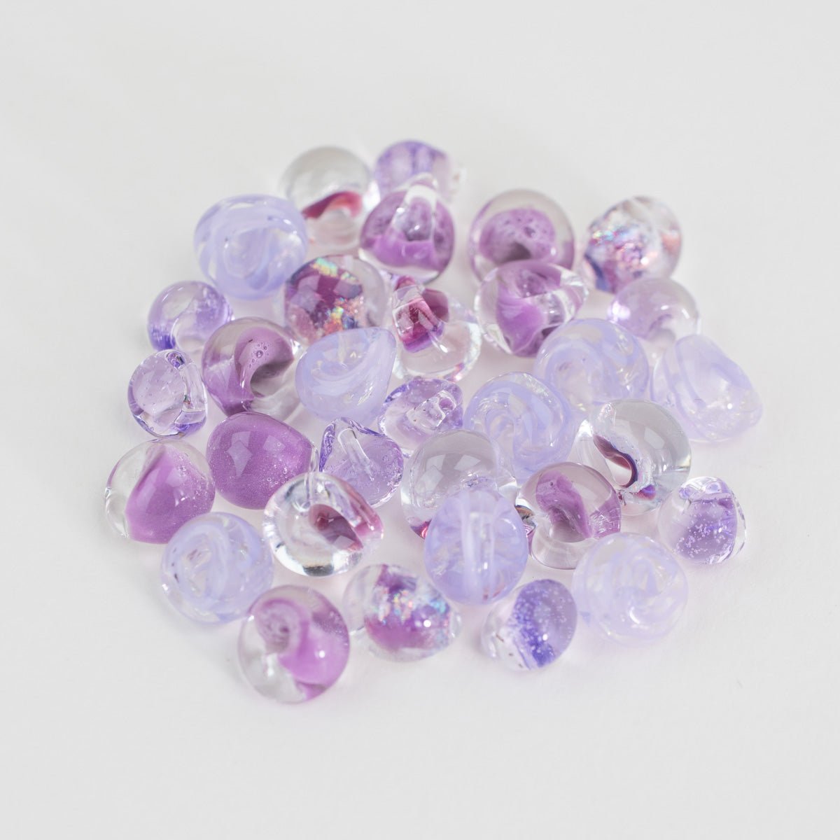 Lavender Mist Palette Teardrop Bead Tube - Mixed Colors - Premium Glass Beads - Unicorne Beads