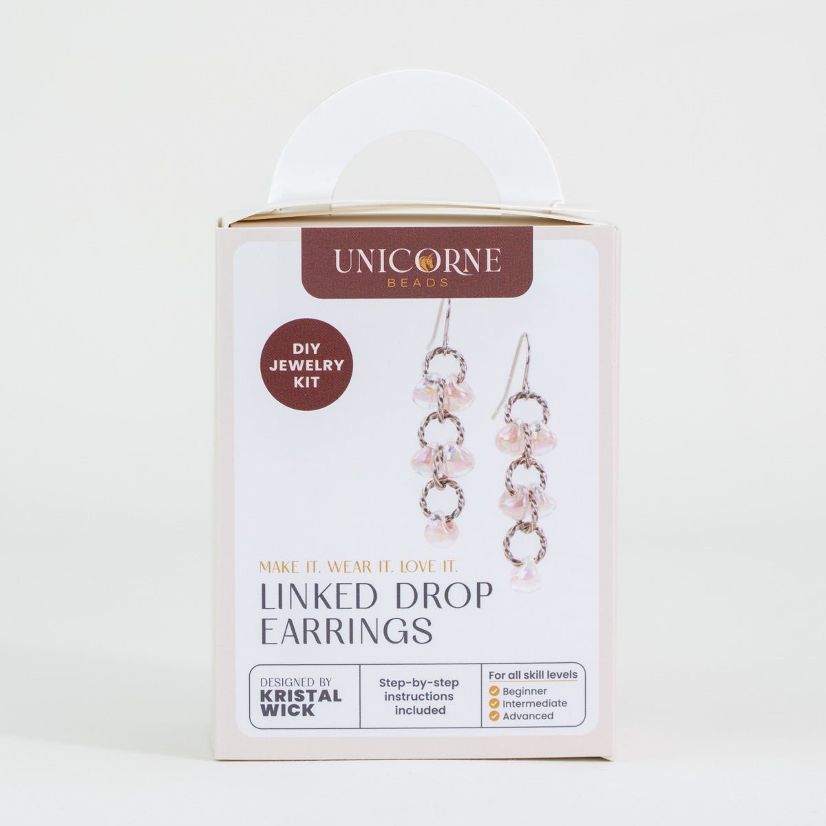 Linked drop earrings DIY kit in the Blush Pink color palette