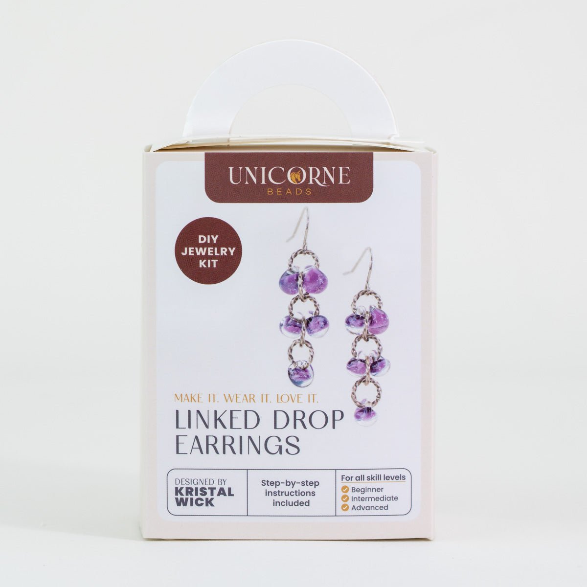 Linked drop earrings DIY kit in the Twilight color palette