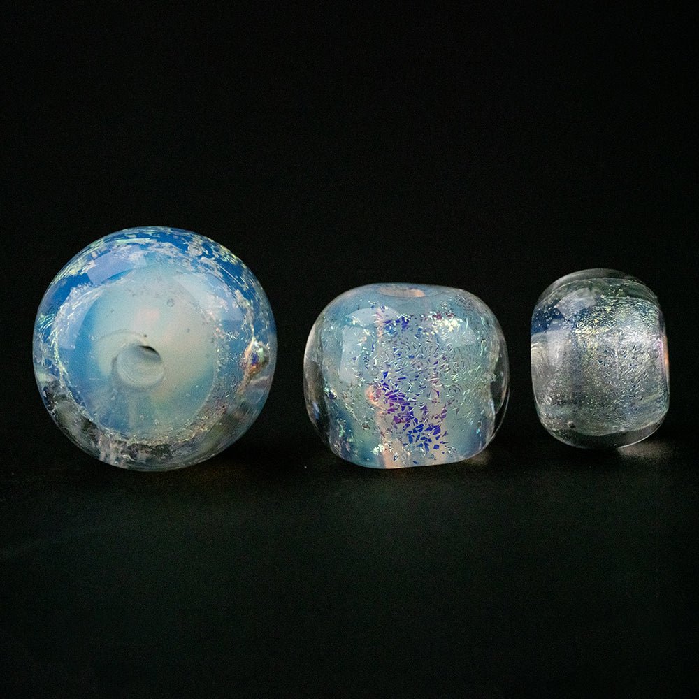 Marble Beads - Ghost - Handmade Glass Beads - Unicorne Beads