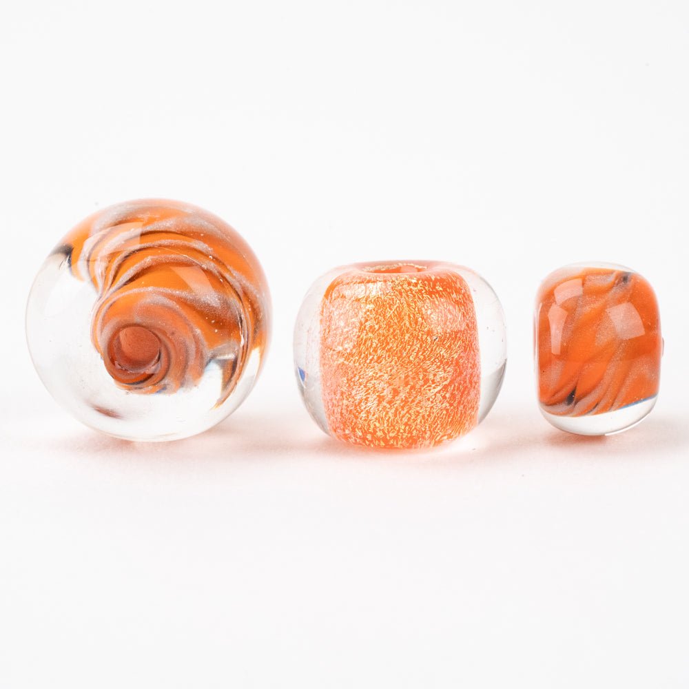 Marble Beads - Goldfish - Handmade Glass Beads - Unicorne Beads