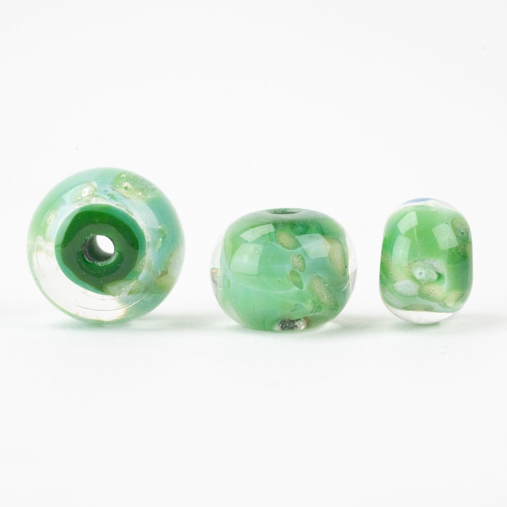 Marble Beads - Lime - Handmade Glass Beads - Unicorne Beads