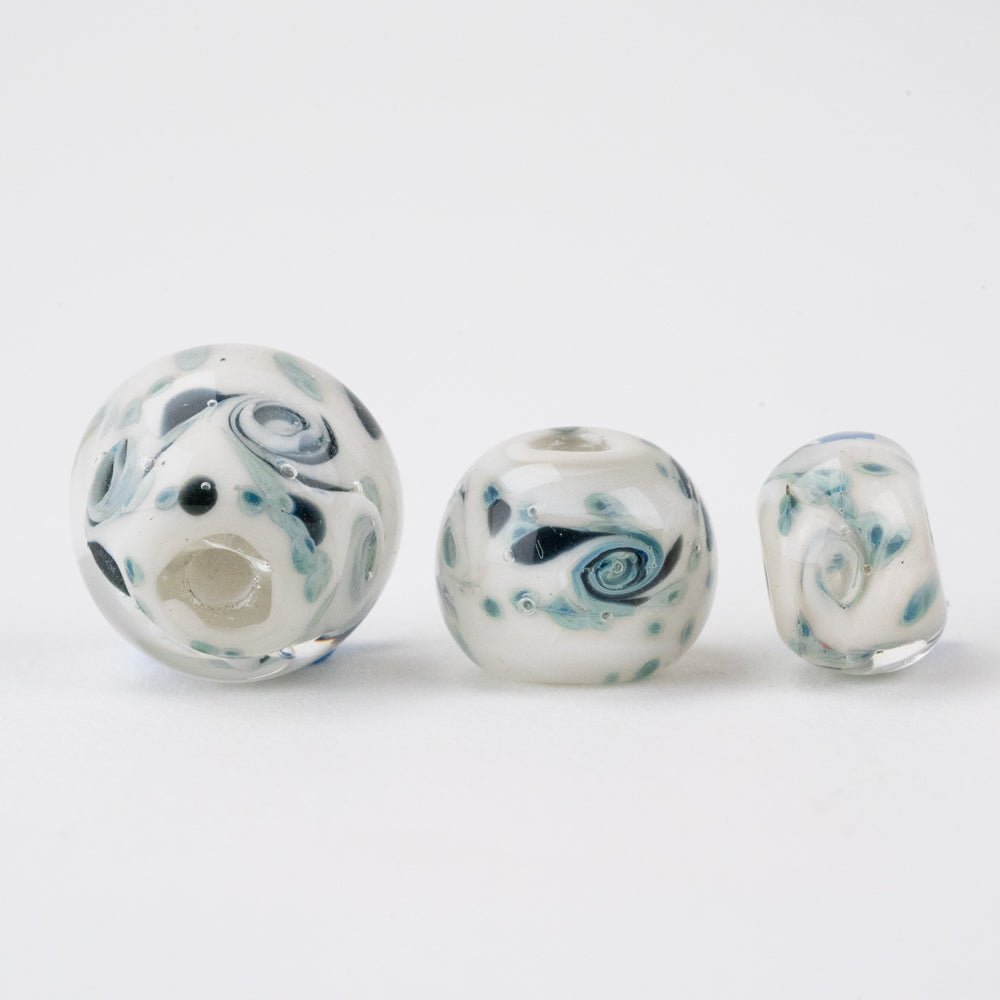 Marble Beads - Night Out - Handmade Glass Beads - Unicorne Beads