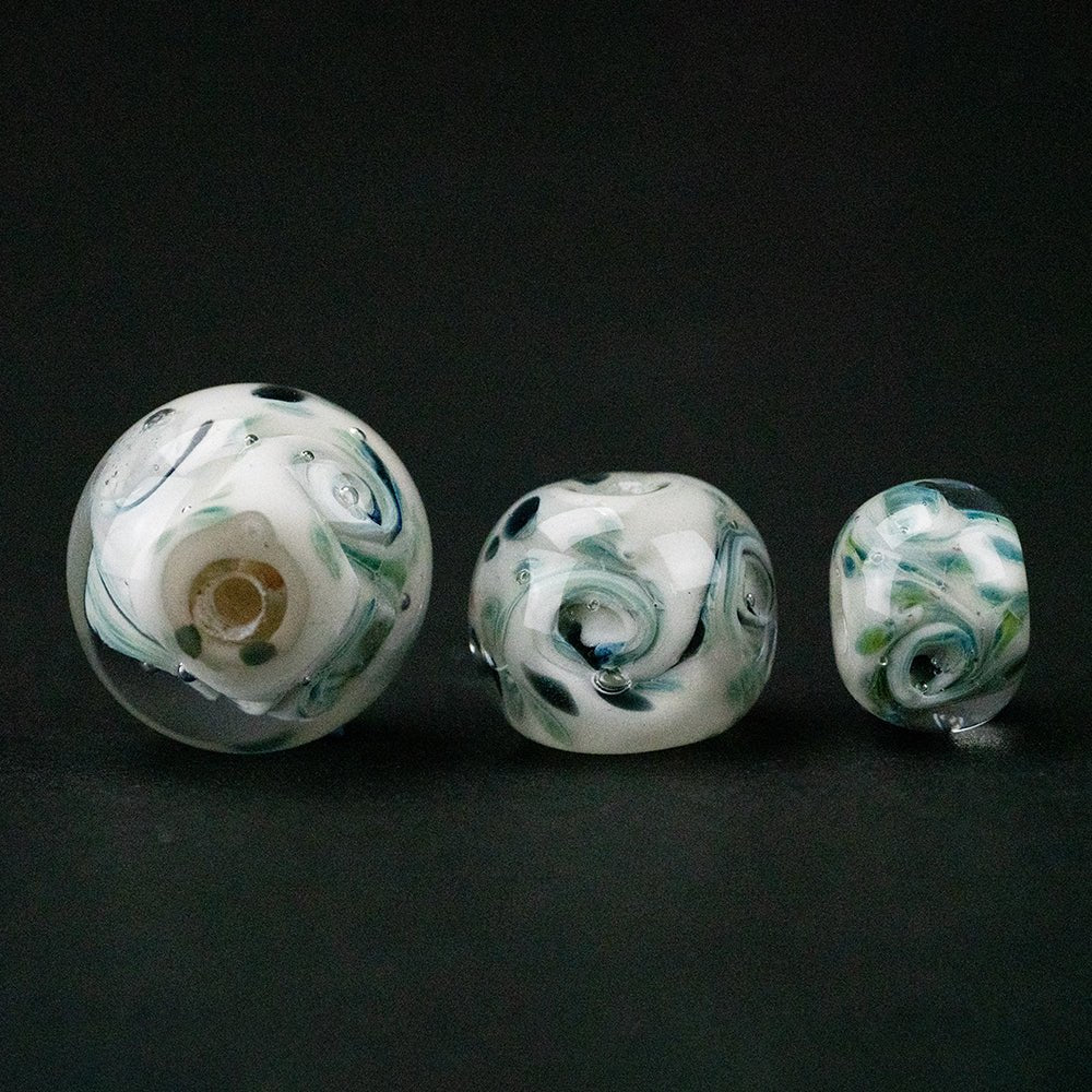 Marble Beads - Night Out - Handmade Glass Beads - Unicorne Beads