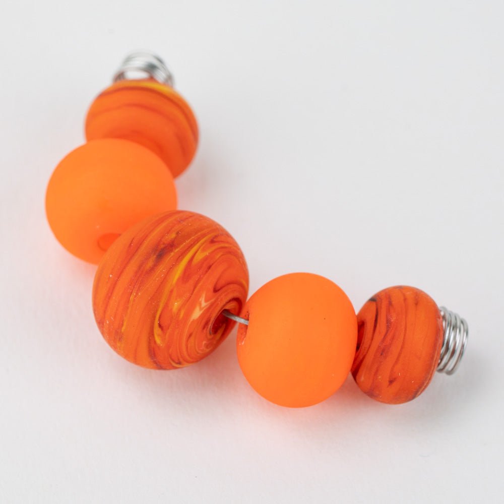 Marble Beads - Sunburst - Handmade Glass Beads - Unicorne Beads