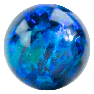 A close up of the Midnight Shimmer blue opal beads from Unicorne Beads