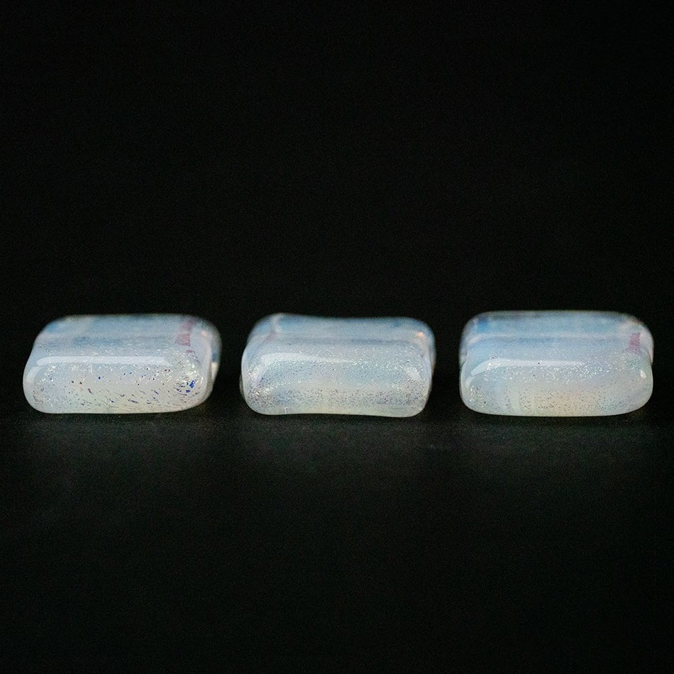 Mini Tile Beads - Ghost - Handmade Glass Beads - Unicorne Beads