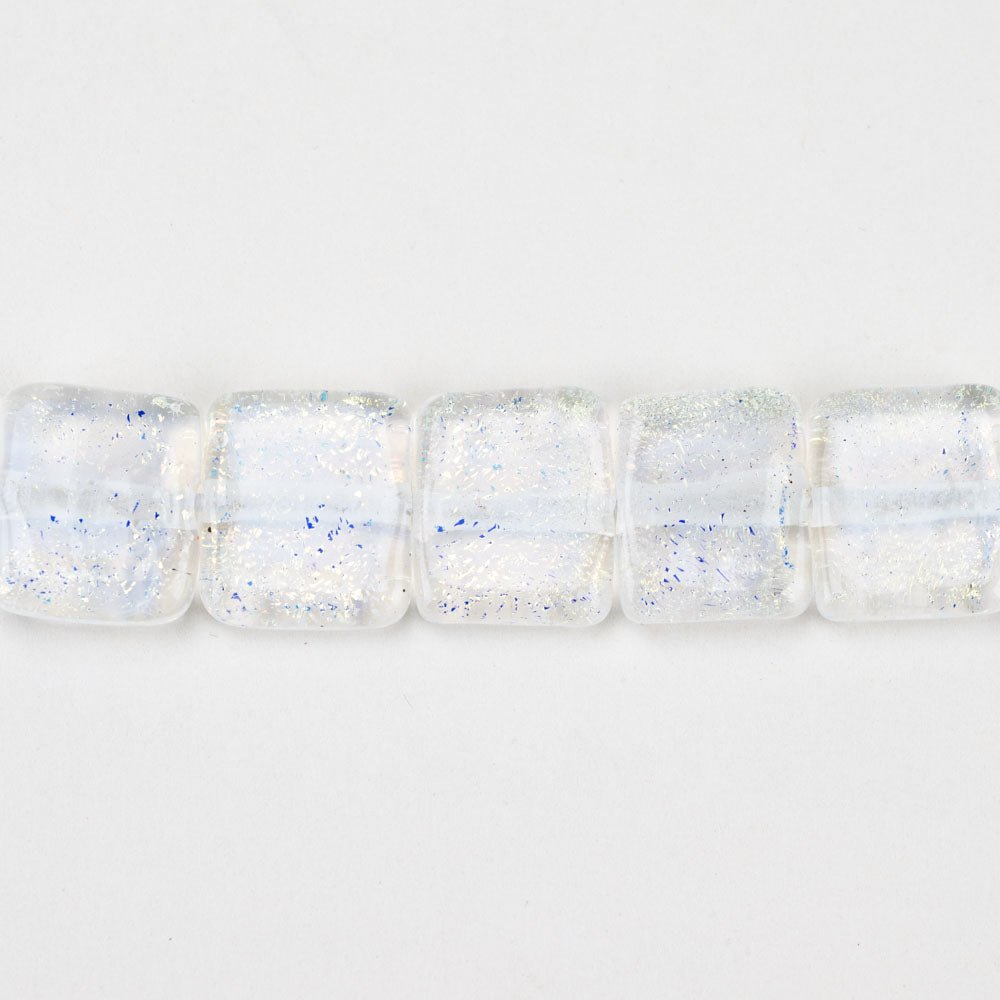 Mini Tile Beads - Ghost - Handmade Glass Beads - Unicorne Beads