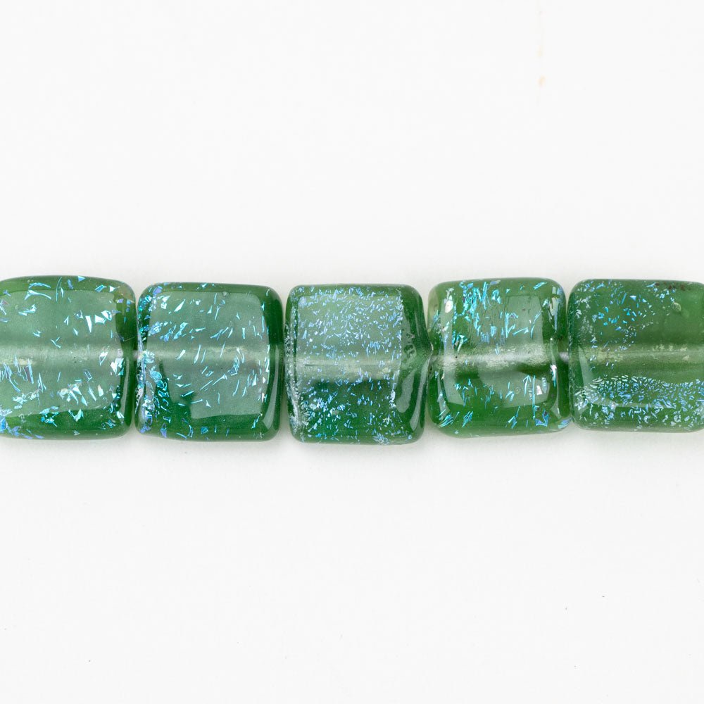 Mini Tile Beads - Jade - Handmade Glass Beads - Unicorne Beads