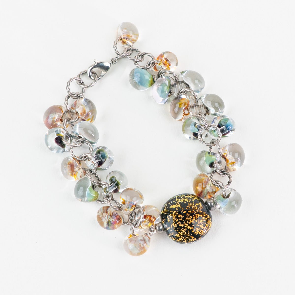 Moss and Ember DIY jewelry kit by Unicorne Beads featuring glass teardrop beads