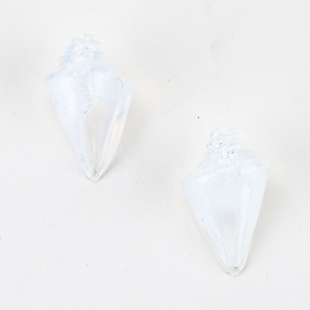 Nobilis Seashell Beads - Small - Ghost - Handmade Glass Beads - Unicorne Beads