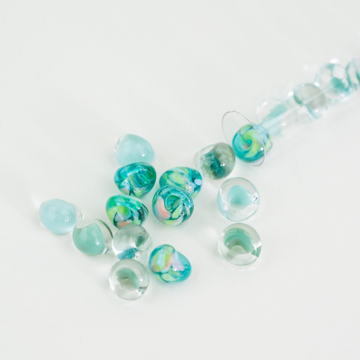 Ocean Mist Palette Teardrop Bead Tube - Mixed Colors - Premium Glass Beads - Unicorne Beads