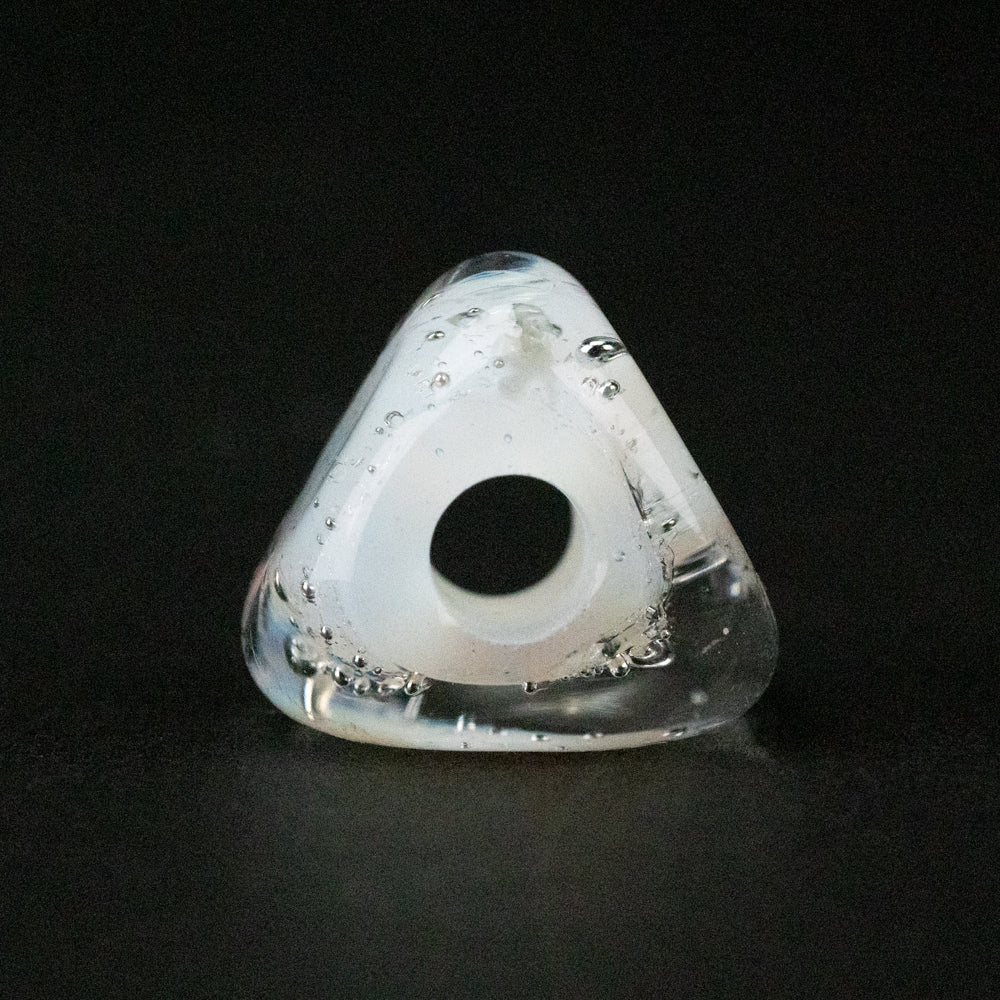 Prism Bead - Silver Series - Bridal Frost - Handmade Glass Beads - Unicorne Beads