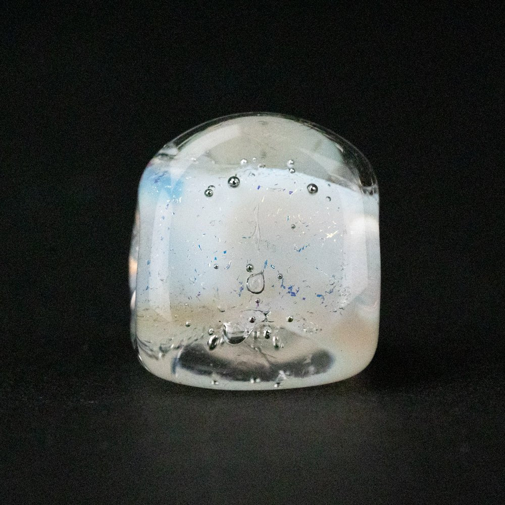 Prism Bead - Silver Series - Bridal Frost - Handmade Glass Beads - Unicorne Beads