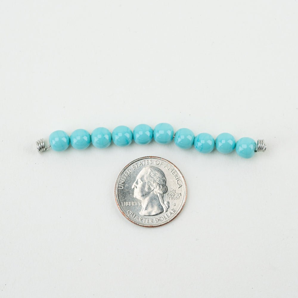 Round Bead - LRG - Bluebell Mist - Handmade Glass Beads - Unicorne Beads