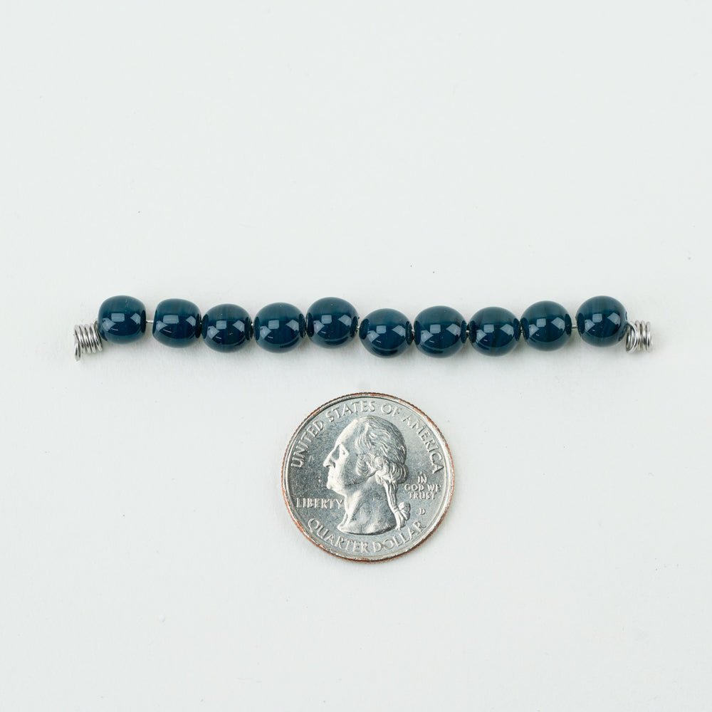 Round Bead - LRG - Eclipse Navy - Handmade Glass Beads - Unicorne Beads