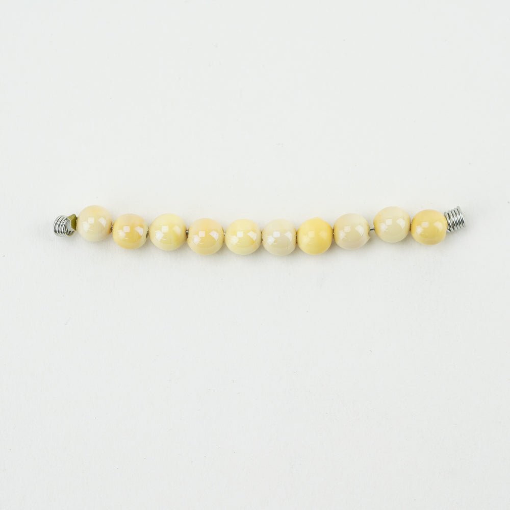 Round Bead - LRG - Golden Ivory - Handmade Glass Beads - Unicorne Beads