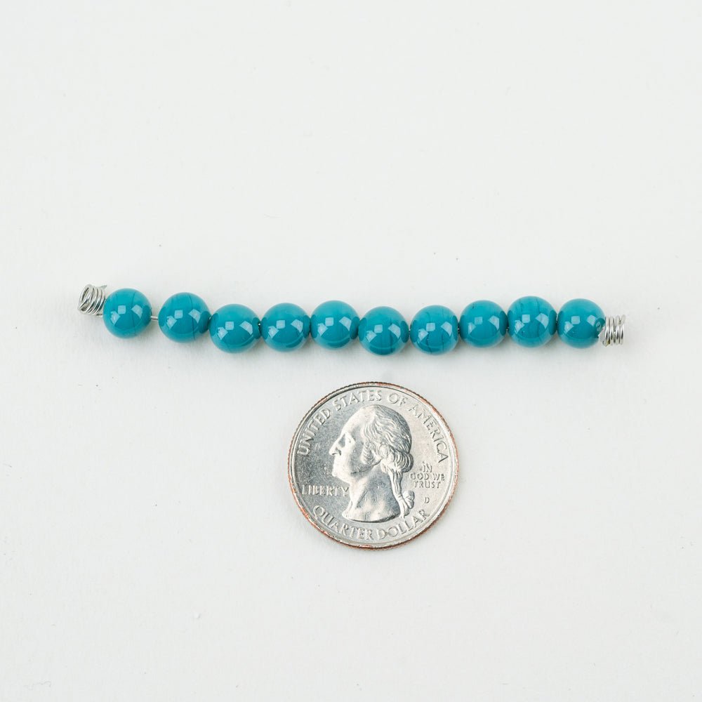 Round Bead - LRG - Lagoon Breeze - Handmade Glass Beads - Unicorne Beads