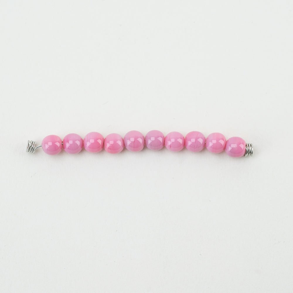Round Bead - LRG - Peony Blush - Handmade Glass Beads - Unicorne Beads