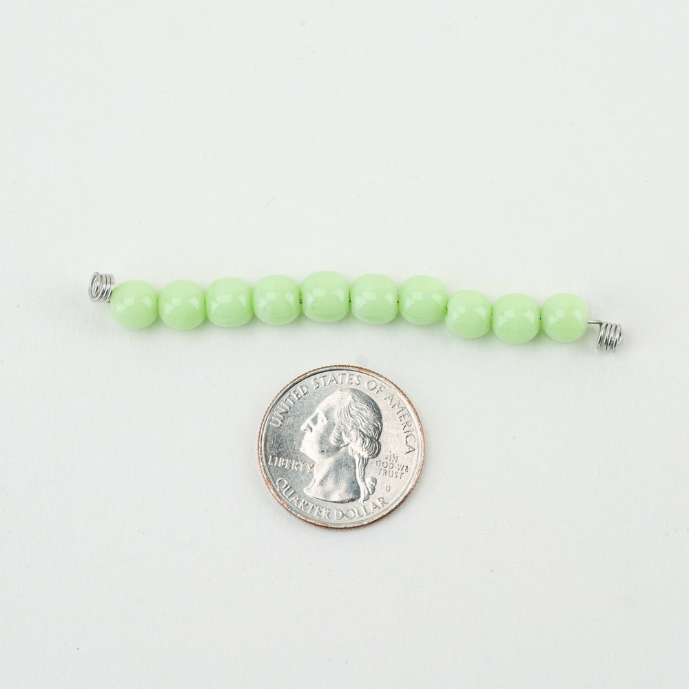 Round Bead - LRG - Pistachio Cream - Handmade Glass Beads - Unicorne Beads