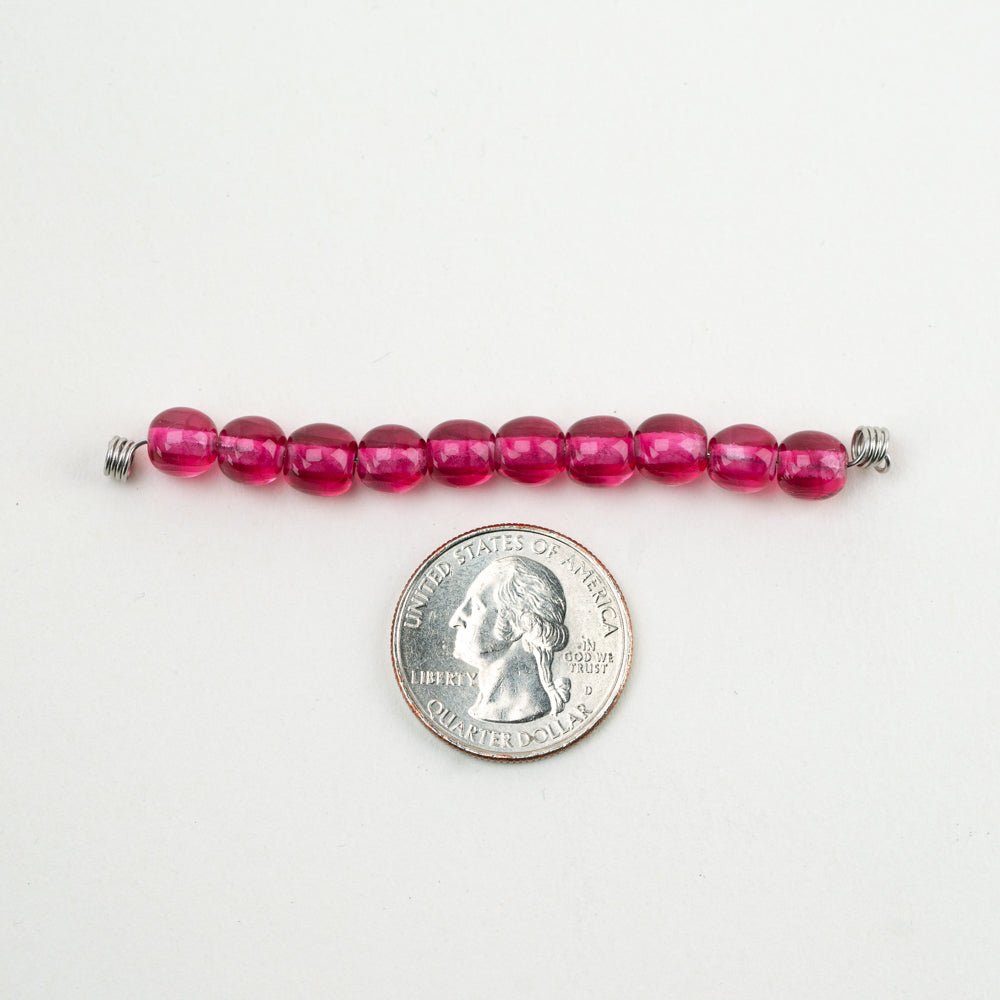 Round Bead - LRG - Raspberry Quartz - Handmade Glass Beads - Unicorne Beads