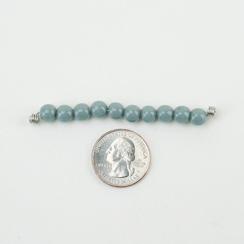 Round Bead - LRG - Seafoam Fog - Handmade Glass Beads - Unicorne Beads