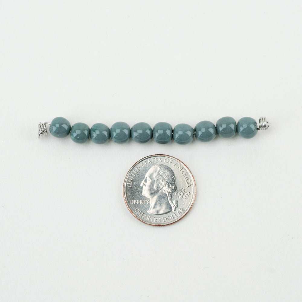 Round Bead - LRG - Stormy Sky - Handmade Glass Beads - Unicorne Beads