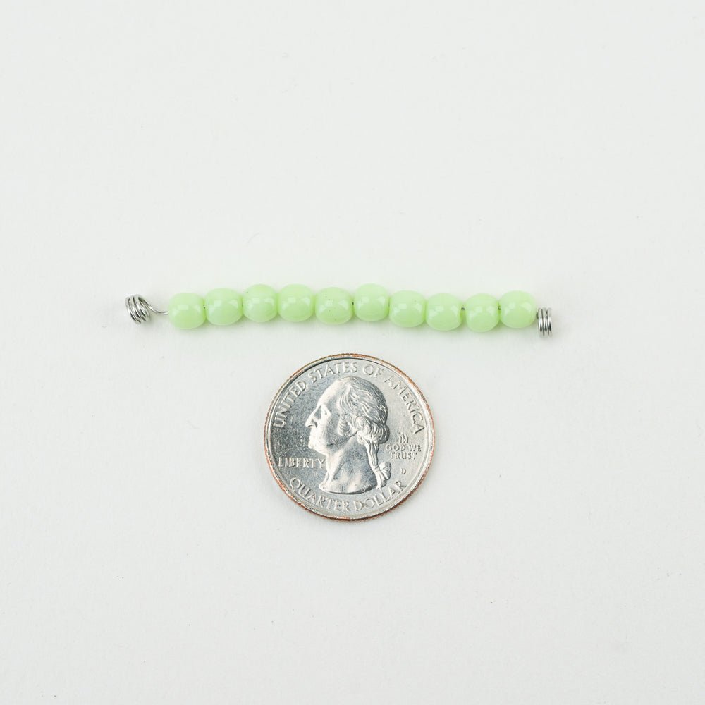 Round Bead - SM - Pistachio Cream - Handmade Glass Beads - Unicorne Beads