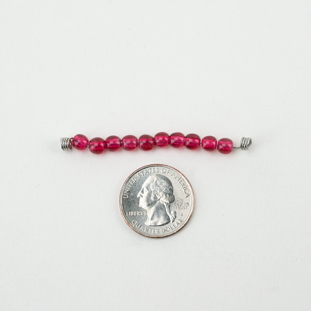 Round Bead - SM - Raspberry Quartz - Handmade Glass Beads - Unicorne Beads