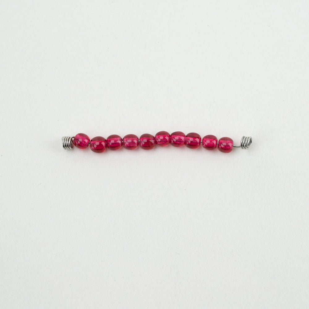 Round Bead - SM - Raspberry Quartz - Handmade Glass Beads - Unicorne Beads