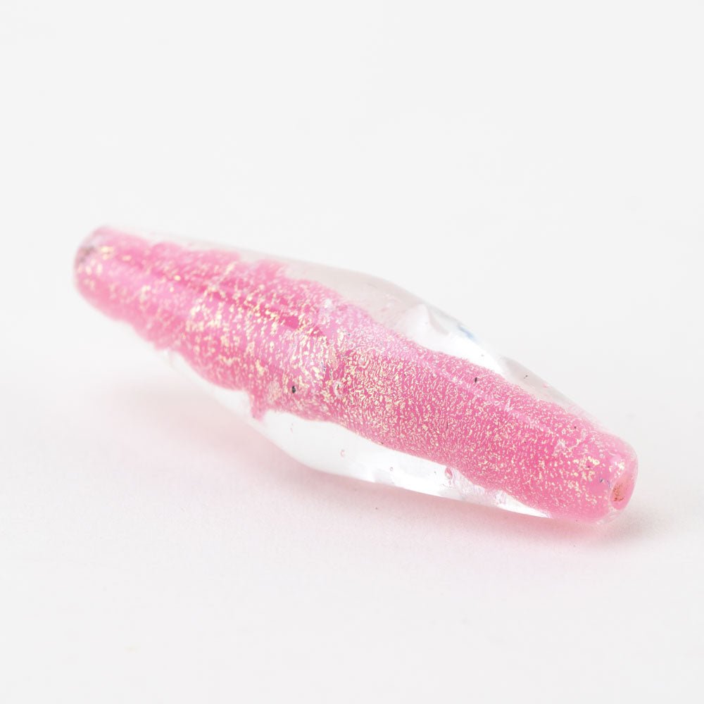 Slim Bicone - Pink Fairy - Handmade Glass Beads - Unicorne Beads