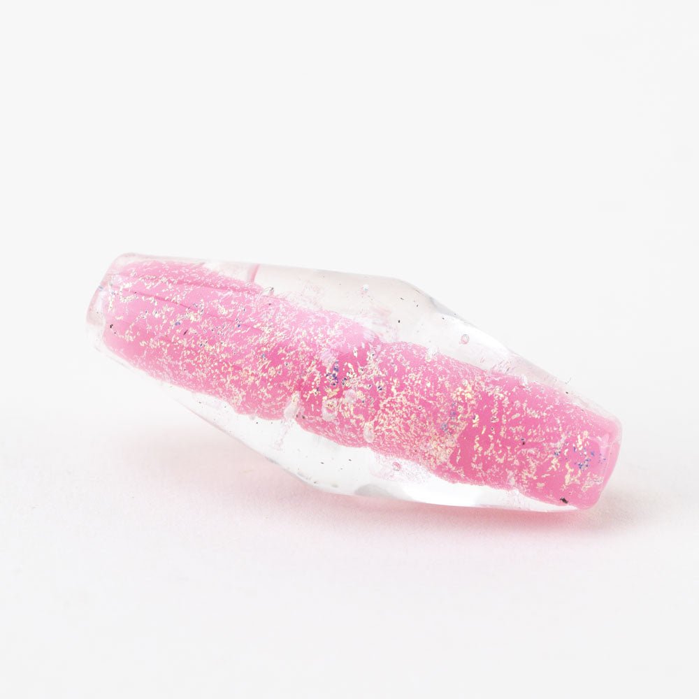 Slim Bicone - SM - Pink Fairy - Handmade Glass Beads - Unicorne Beads