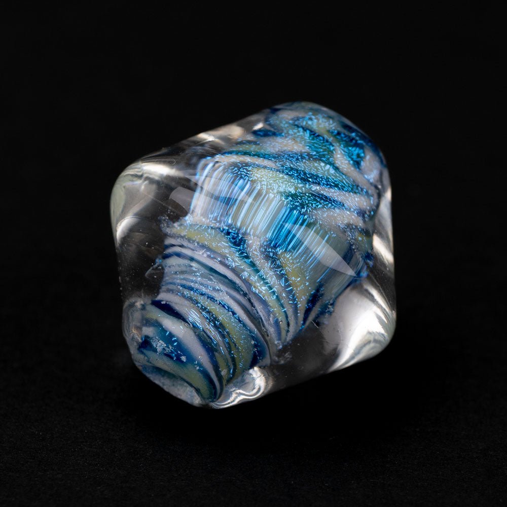 Spinner - Blue Swirl - Handmade Glass Beads - Unicorne Beads