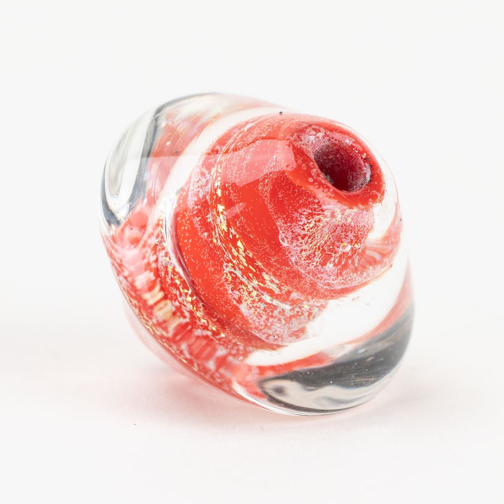 Spinner - Red Flame - Handmade Glass Beads - Unicorne Beads