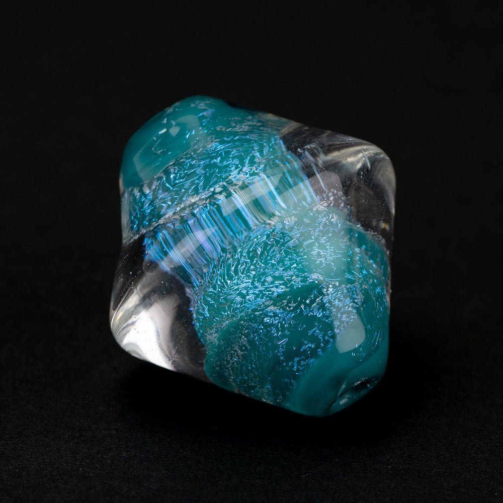 Spinner - Teal Blue - Handmade Glass Beads - Unicorne Beads