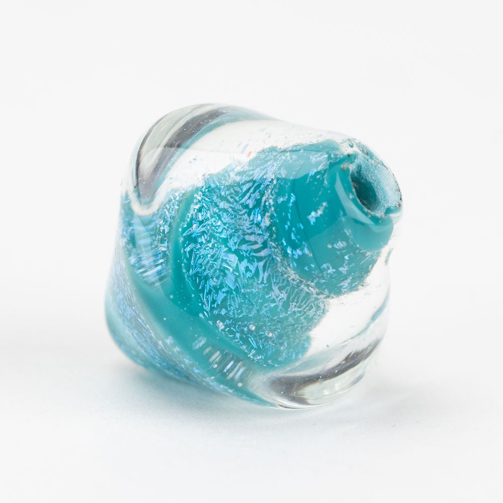 Spinner - Teal Blue - Handmade Glass Beads - Unicorne Beads