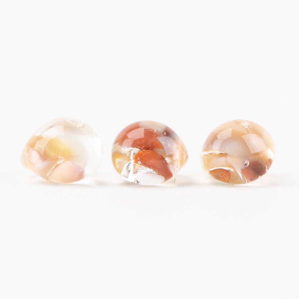 Teardrop Beads - Apricot Horizon - Handmade Glass Beads - Unicorne Beads