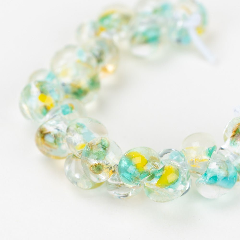 Teardrop Beads - Aqua Shock - Handmade Glass Beads - Unicorne Beads