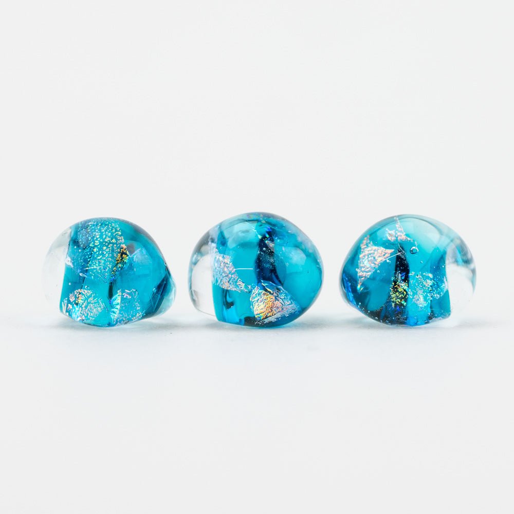 Teardrop Beads - Atlantis Gleam - Handmade Glass Beads - Unicorne Beads