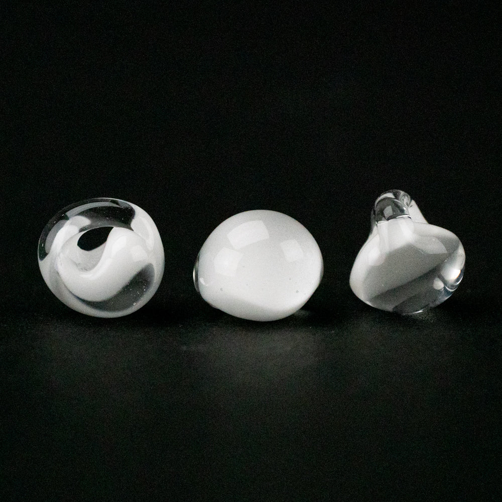 Teardrop Beads - Coconut White - Handmade Glass Beads - Unicorne Beads