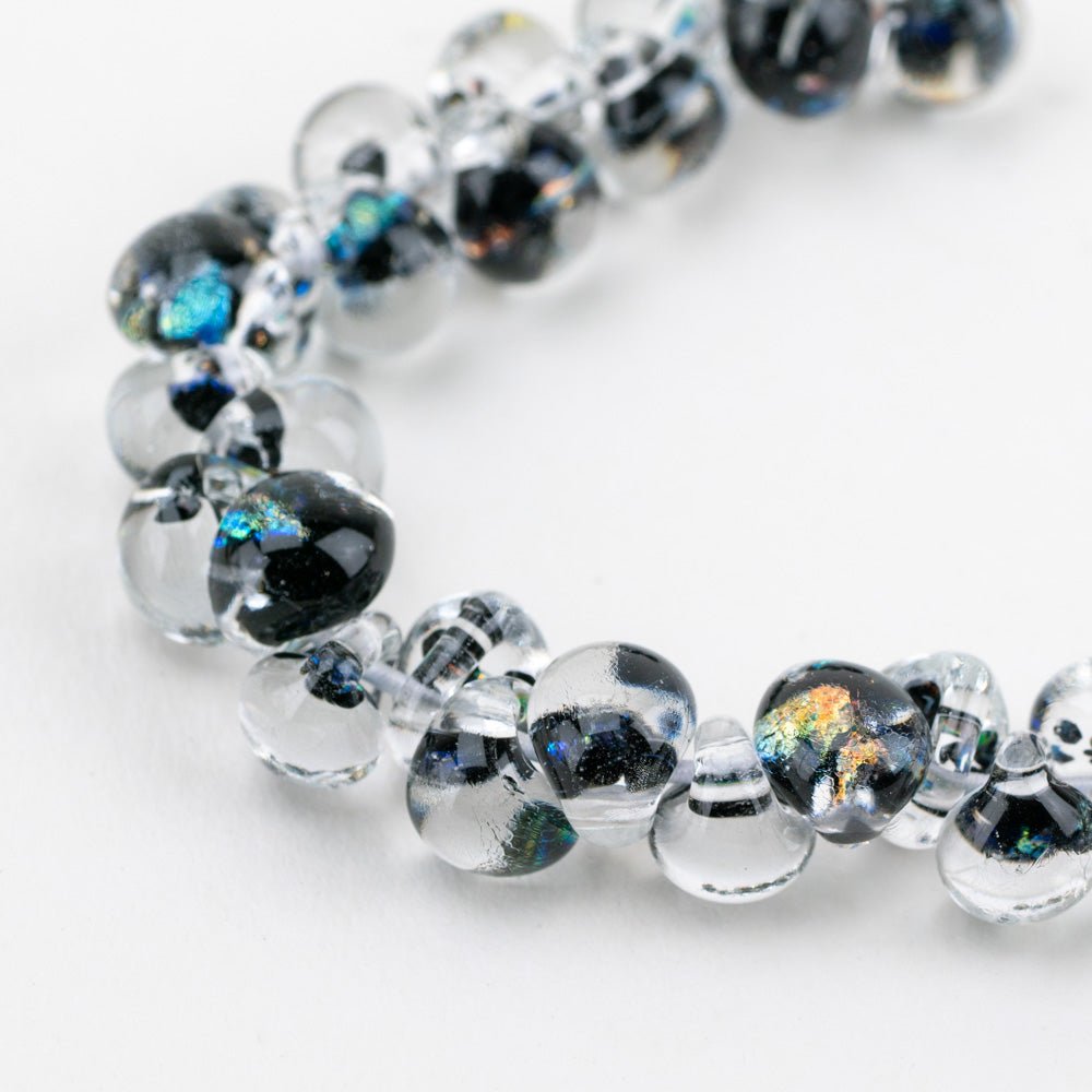 Teardrop Beads - Cosmic Onyx - Handmade Glass Beads - Unicorne Beads