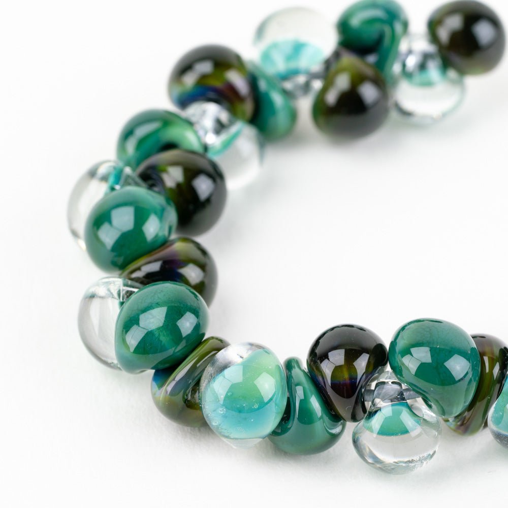 Teardrop Beads - Dragonshade - Handmade Glass Beads - Unicorne Beads