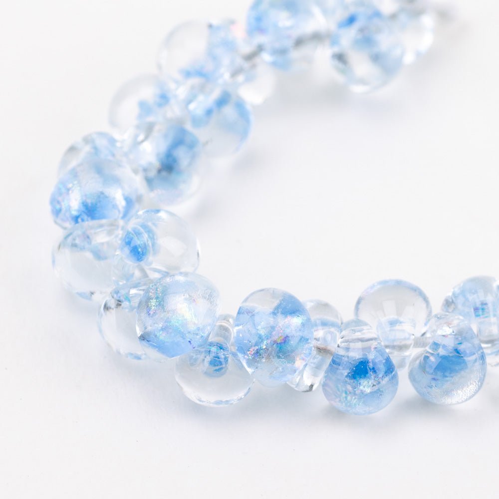 Teardrop Beads - Glacier Drop - Handmade Glass Beads - Unicorne Beads