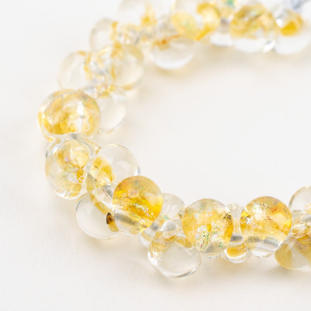Teardrop Beads - Golden Nectar - Handmade Glass Beads - Unicorne Beads