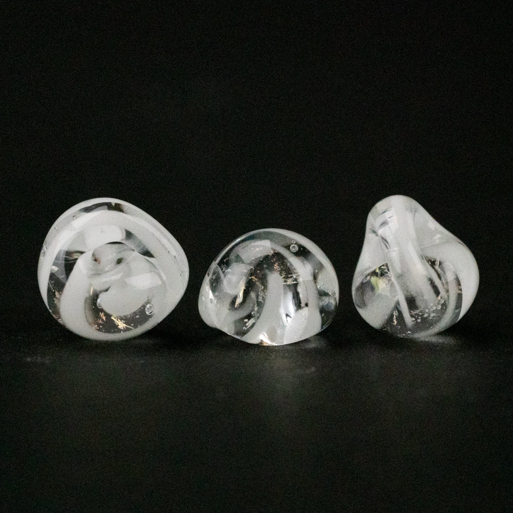 Teardrop Beads - Jumbo - White Chocolate - Handmade Glass Beads - Unicorne Beads