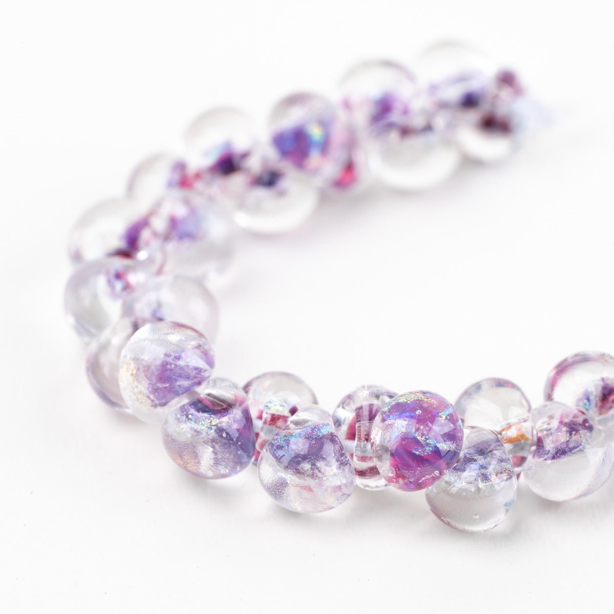 Teardrop Beads - Lilac Stardust - Premium Glass Beads - Unicorne Beads
