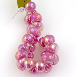 Teardrop Beads - Luster - Rosy Opal - Handmade Glass Beads - Unicorne Beads