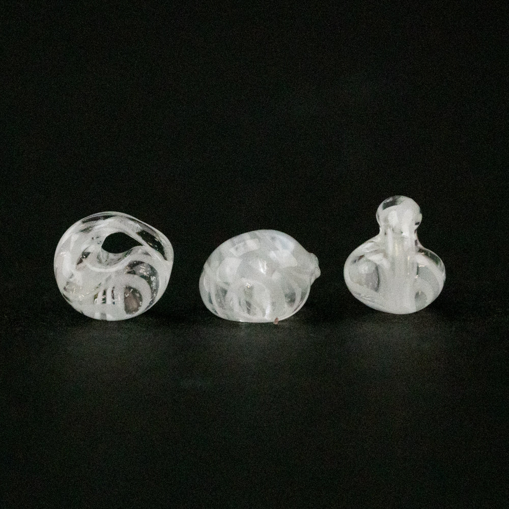 Teardrop Beads - Mini - White Chocolate - Handmade Glass Beads - Unicorne Beads