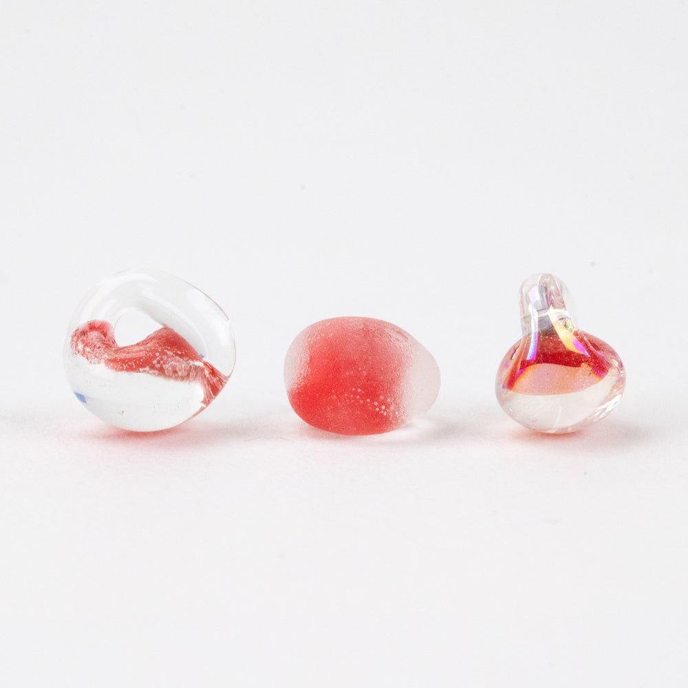 Teardrop Beads - Mix - Coral Shade - Handmade Glass Beads - Unicorne Beads