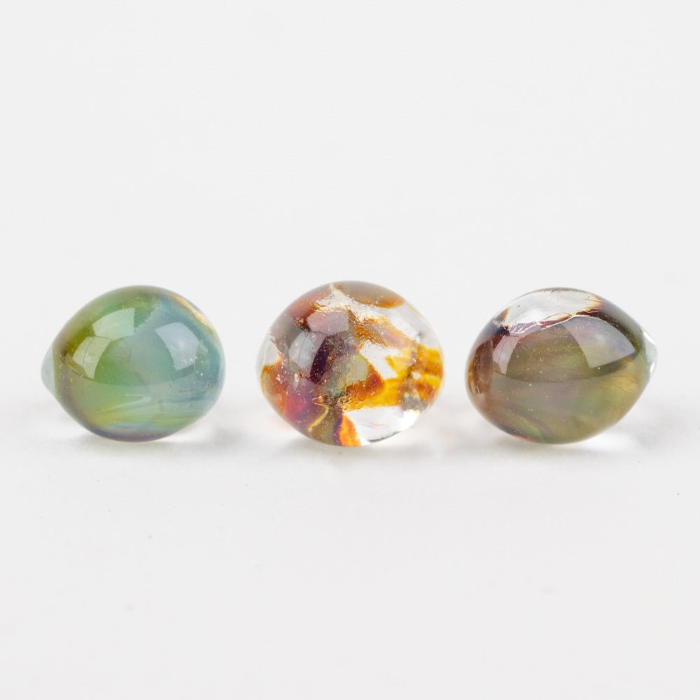 Teardrop Beads - Moss & Ember - Handmade Glass Beads - Unicorne Beads